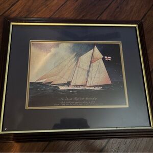 Americas Cup Yacht " Magic" 1856 NY Framed Nautical Ship Art Print